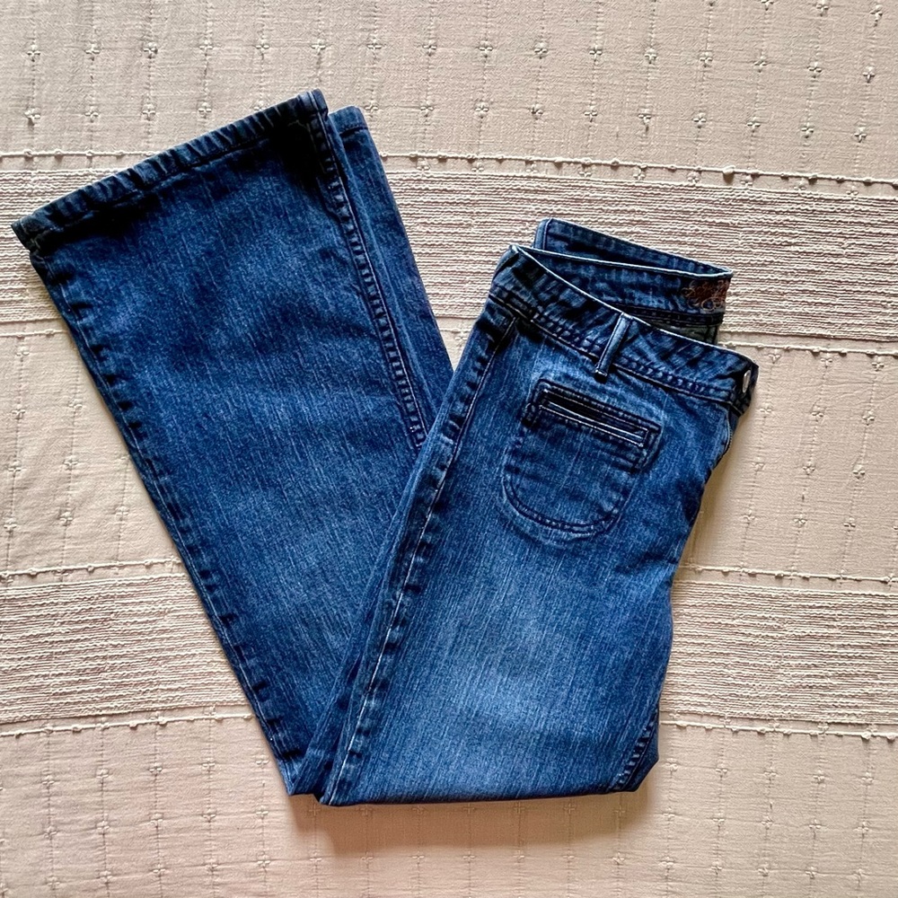 Kikit Jeans Women's Size 10 Classic Denim Blue Wide Leg with pockets